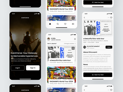 Event App Design Exploration booking booking app card design clean design concert date picker event events exclusive explore festival lifestyle mobile music schedule tech ticket app travel ui ux