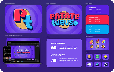 PatateTueuse13 - Brand Guidelines 3d brand brand guidelines branding charte color color palette design fonts graphic design graphics logo