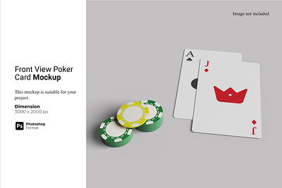 Front View Poker Card Mockup perspective