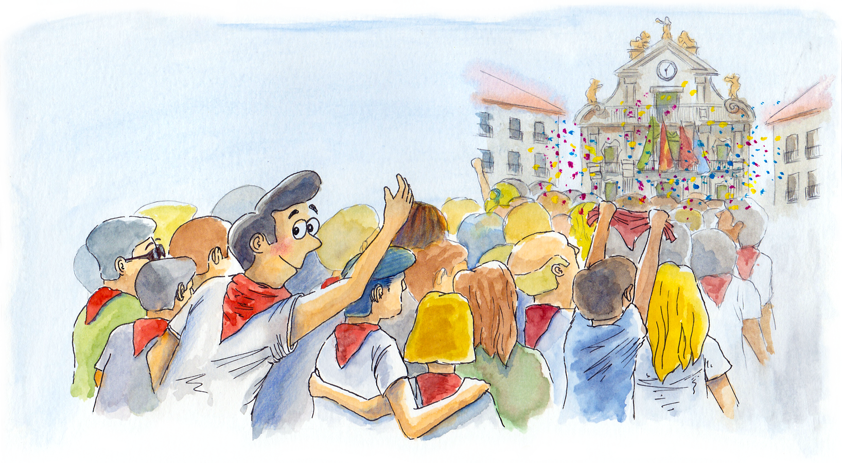 San Fermín 2024 poster competition art artwork drawing graphic design illustration poster watercolor