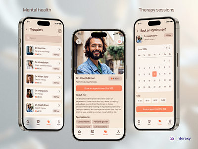 Mental Health - Mobile App app health care light theme mental health mobile app orange product design user expierence wellness white yellow