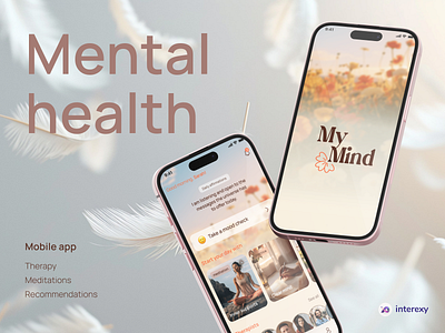 Mental health mobile app design concept doctor meditations mental health mobile app orange product design therapy ui ux white yellow