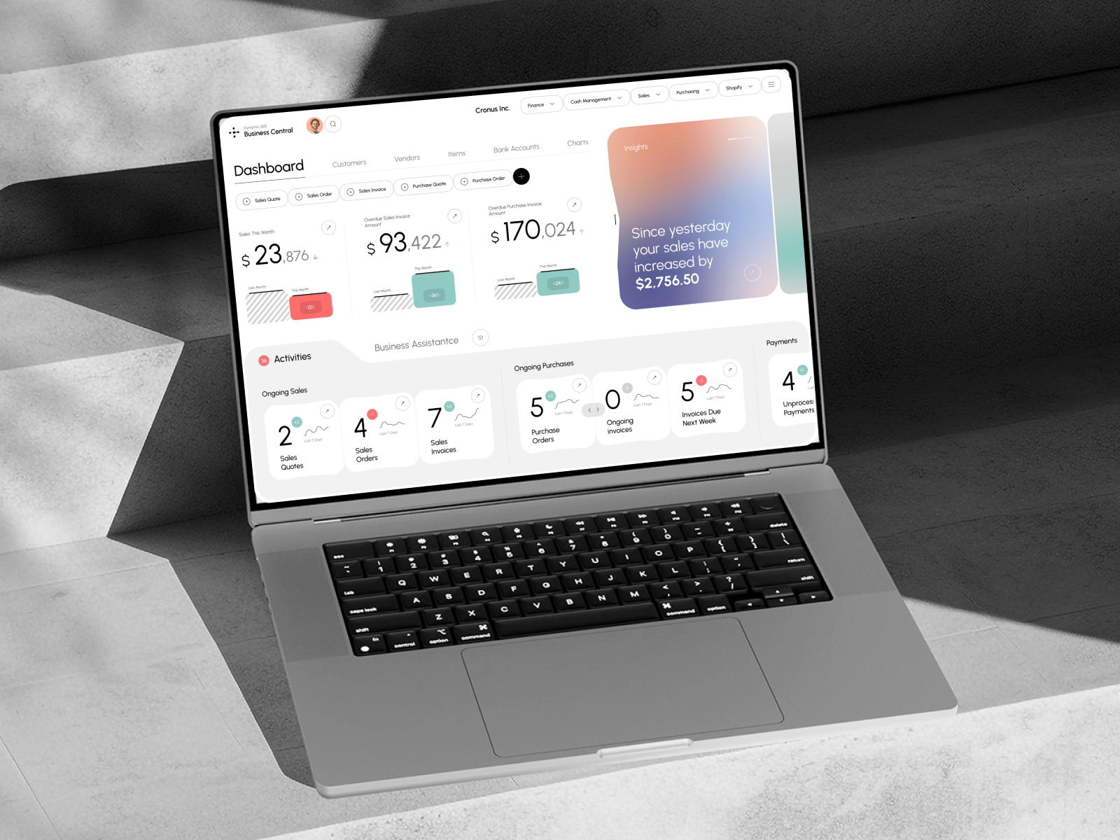 Microsoft Dynamics 365 - AI Business Central CRM admin ai ai app app app design b2b business corporate crm dashboard design finance fintech product design saas software ui ux web web app