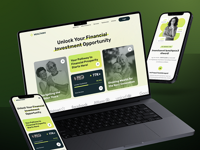 WealthInv - Responsive Preview (Mockup Preview) framer template insurance investment landing page mockup presentation responsive wealth web template website