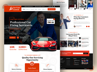 Car Care Central Landing page UI Design 🚚 automotive design call to action car landing car landing page car landing page design car repair website car service car website car website landing page cars responsive landing page service single page transportation ui design vehicles restoration vintage vehicles