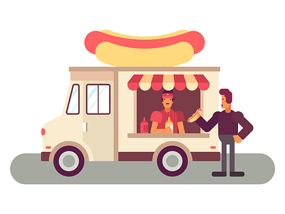 Street-food concept, vector Illustration art character character design concept digital art fast food flat illustration hot dog illustration street food vector vector art vector illustration wallpaper