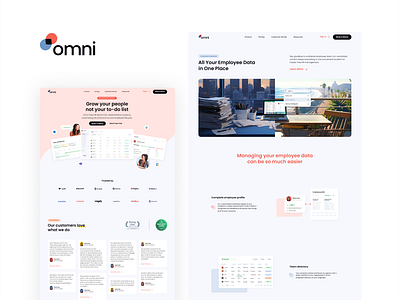 Landing Page Designs for OmniHR branding design graphic design hr tool landing page ui user interface design website website design