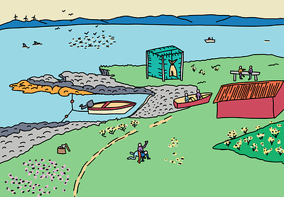 Memory sketch - Godvika library illustration procreate