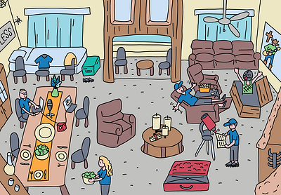 Memory sketch - Lanno TX AirBnB illustration procreate