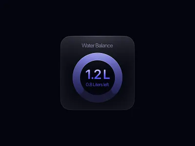 Habit Tracker iOS widget design 💧 application dark dark theme dark ui design gradient graphic design habit tracker habits ios minimal mobile mobile widget tracker ui ux water water balance widget widgets