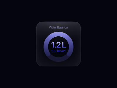 Habit Tracker iOS widget design 💧 application dark dark theme dark ui design gradient graphic design habit tracker habits ios minimal mobile mobile widget tracker ui ux water water balance widget widgets