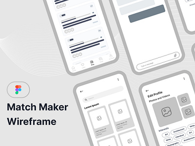 Match Maker Wireframe graphic design logo ui ux wireframe
