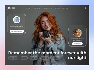 Photography Studio Website UI/UX Concept animation concept design family fashion figma graphic design idea illustration photo photo studio photographer pregnant site ui ux web web design wedding