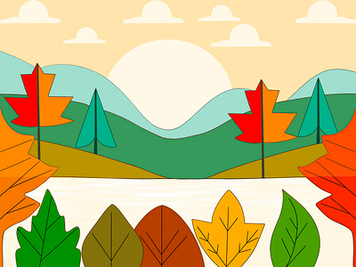 Landscape illustration 8 3d animation artwork branding design graphic design illustration landscape logo ui vector