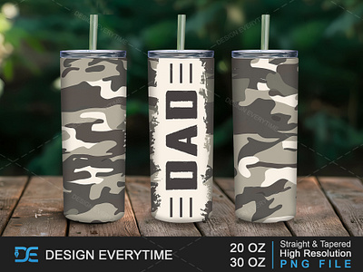 Camo DAD Typography Tumbler Wrap, Perfect Father's Day Gift! camo dad tumbler dad tumbler warp dad typography design fathers day fathers day gift gift for father graphic design product design tumbler warp