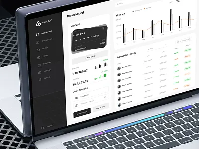 Finance desktop app about artificial darksite dashboad graphic design home homepage homesite minimal pricing saas services ui ux web3 website