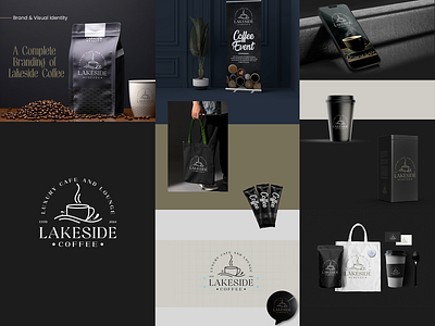 Complete Branding of Lakeside Coffee brand identity branding cafe coffee coffee branding coffee cup coffee logo coffee shop coffee shop logo complete branding design logo logo design visual identity