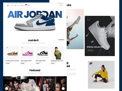 Nike concept branding concept design development e commerce nike redesign service page ui ux
