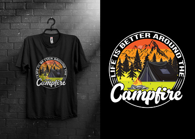 Camping T-Shirt Design branding design graphic design illustration t shirt t shirt design vector