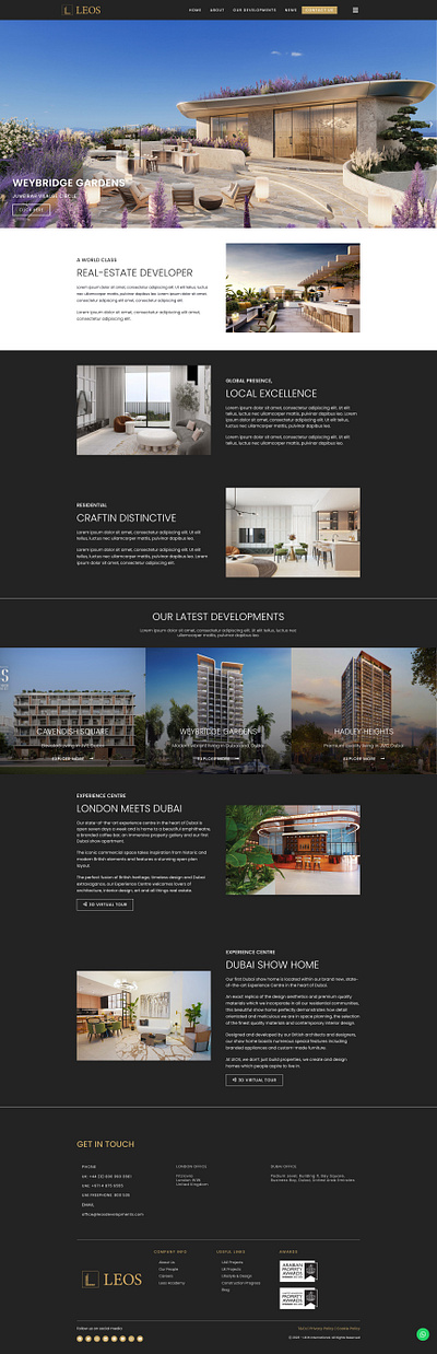 Leos Development Landing Page landing page real estate ui ux design web design