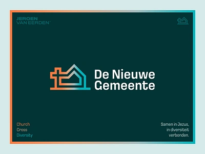 De Nieuwe Gemeente - Logo Design brand identity design branding church community creative church logo creative logo cross diversity dutch gemeente gradient logo identity logo logos modern church modern logo netherlands visual identity design