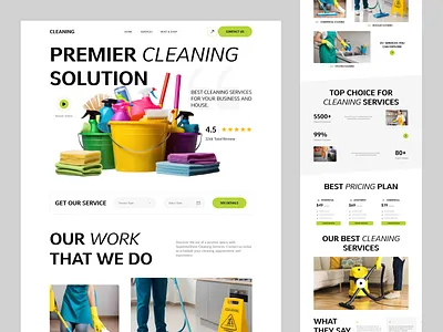 Home Cleaning Service Website agency cleaner cleaning landing page cleaning service cleaning website design home cleaner home cleaning service home service home support house cleaning house keeping landing page landingpage logo repairing ui design web webdesign website