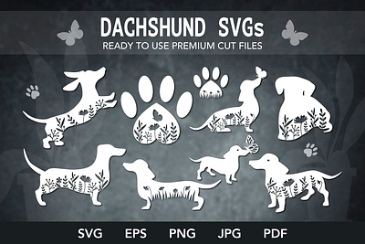 Dachshund silhouette bundle SVGs I Dog SVG Shirt Print dachshund svg dog design paper cut svg