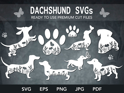 Dachshund silhouette bundle SVGs I Dog SVG Shirt Print dachshund svg dog design paper cut svg