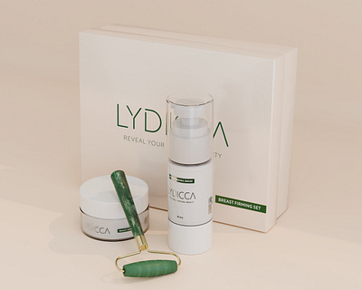 LYDICCA Breast Firming Set 3D Mockups Design 3d branding graphic design packaging