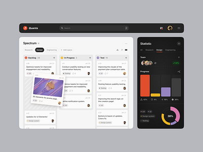 Quanta Dashboard design interface product service startup ui ux web website