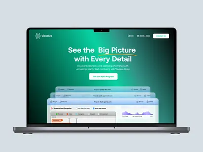 Landing page design for Data app logo ui ui design ux design visual design visualization