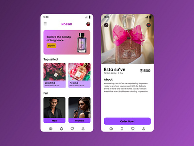 Perfume App design app app design deodrant perfume app perfume app design scent scent app ui