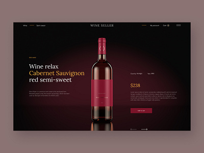 Wine Seller Hero Page Design bold clean daily future futuristic minimalistic seller shop ui ux web design website wine wine maker wine seller