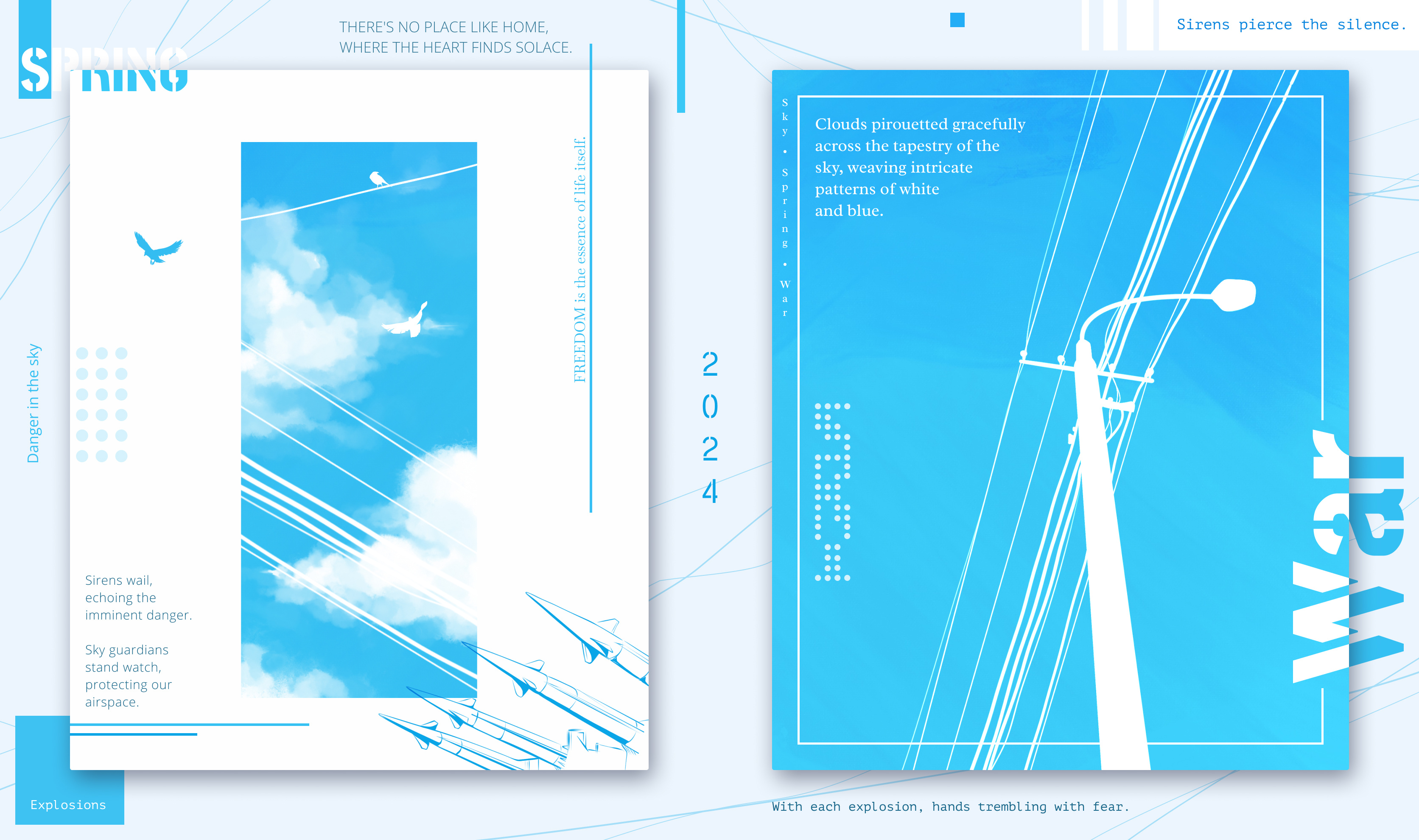 Spring. Sky. War. digital illustration digitalart graphic design illustration sky spring war
