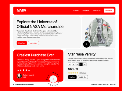 NASA - Merchandise Landing Page animation branding motion graphics ui