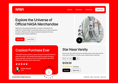 NASA - Merchandise Landing Page animation branding motion graphics ui