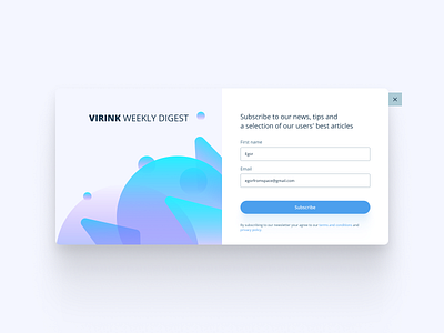 Daily UI 026 — Subscribe clean clean design concept daily ui daily ui challenge dailyui design system minimal design modal pop up product product design subscribe subscription ui ui design ux ux design virink web