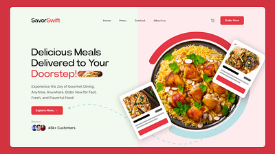 SavorSwift food delivering landing page landing page ui web design