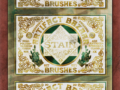 Stain Texture Brushes antique artifact bazaar distressed ephemera label matchbox old old timey packaging paper retro rough stain tarnish texture textured vintage weathered weathering