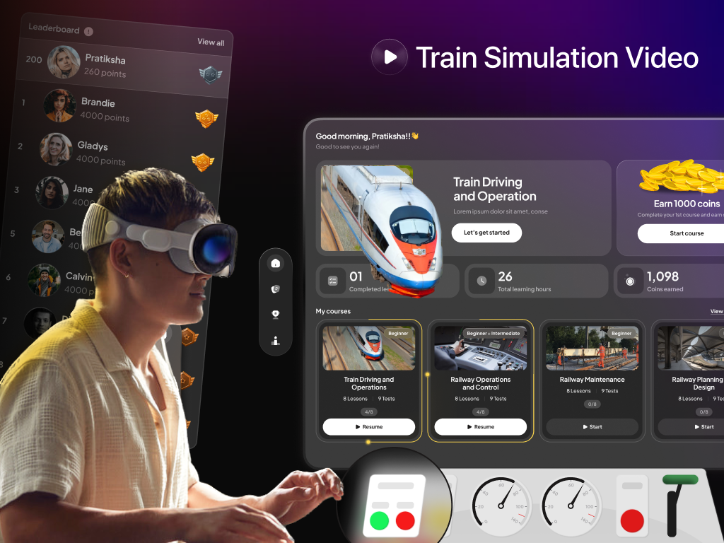 Train Simulation Video apple vision pro apple vision pro apps best of dribbble best of vr ui bounce bounce design organisation discovery dribbble discovery vision pro designs vision pro ui vr designs vr simulation apps