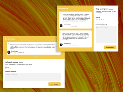 Feedback and testimonials feedbacks testimonials ui ui design web design