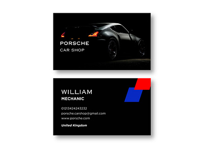 Porsche Car Shop Business Card design branding design graphic design illustration logo