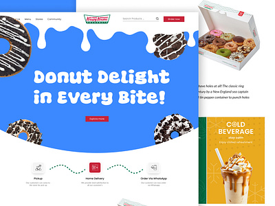 Website design for Krispy Kreme ng (landing page) doughnut figma krispy kreme landing page ui uiux website design