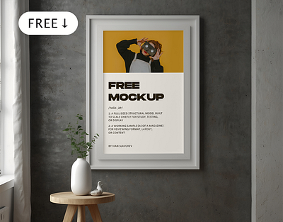 Free Poster Mockup abstract branding design download free freebie graphic design mockup pack poster realistic