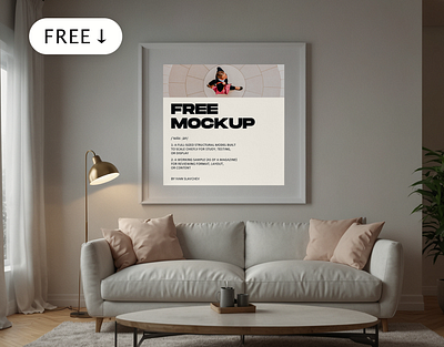 Cozy Room Poster Mockup abstract cozy design download free graphic design indoor inside mockup pack poster realistic