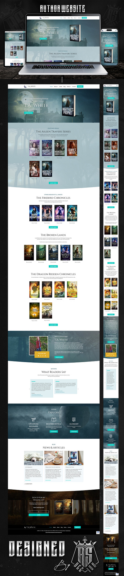 T.A White Science & Fiction Book Store website author website book selling website creativedesign design freelance designer graphic design homepagedesign modern website sleekdesign uidesign uiux web design website design