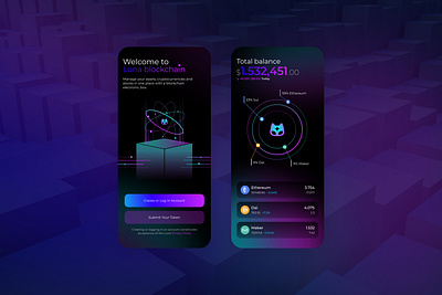 Luna blockchain app dark mode UI app branding colors design experience ui ux