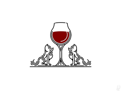 Wine and dogs bar dogs drink glass logo wine