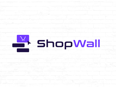 Shop Wall Logo brick logo logo design market logo shop shop logo wall wall logo
