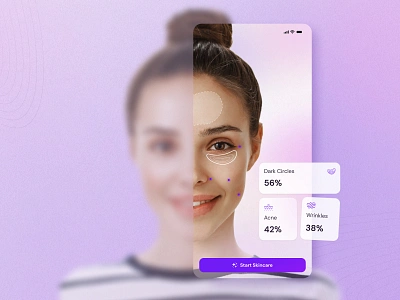 Skin Scan, Mobile App Design, Dermat AI ai app app design ar artificial intelligence augmented reality beauty dermatology face care flat health mobile app mobile app design personal care scan skin care skin health treatment ui design ui ux design